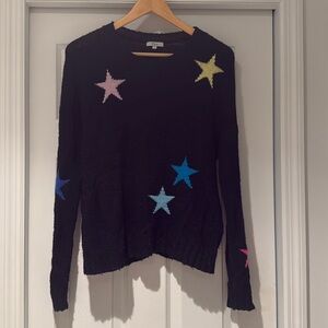 RAILS  Black Cosmo Wool Cashmere Sweater Stars Size M